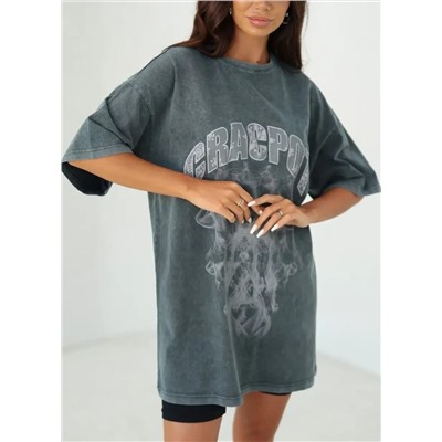 Женская футболка оверсайз с принтом CRACPOT