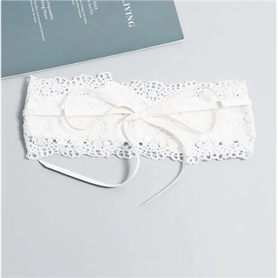 Ремень женский пояс кушак широкий с кружевом тип 4