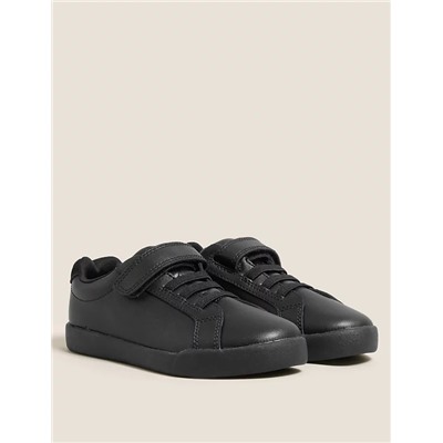 Kids' Leather Riptape School Shoes (8 Small-1 Large)