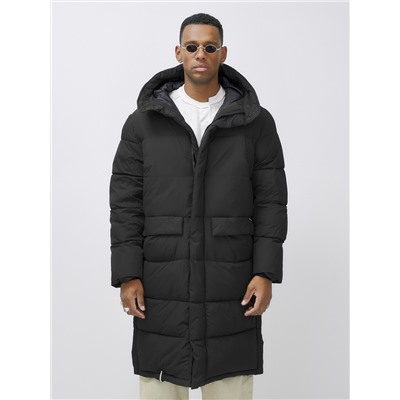 Парка MTFORCE мужская зимняя модная удлиненная спортивная черного цвета 2416_1Ch