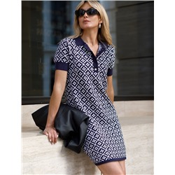 Эластичное платье тонкой жаккардовой вязки