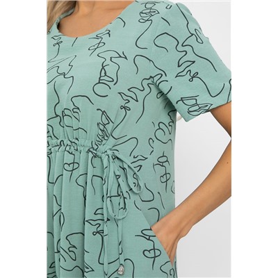 Платье Цветы лета (мятное) П13785-18М