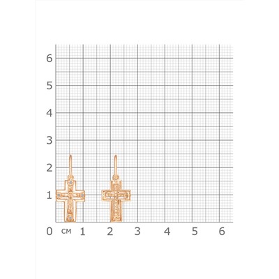 Крест с фианитом позолоченный серебро 925*
