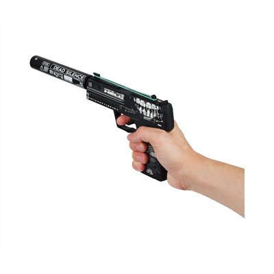 Пистолет деревянный ТРИ СОВЫ USP-S, серия легендарный, "Билет в темноту", подложка ХДФ с европодвесом, термоусадка