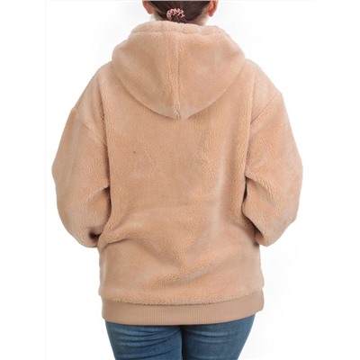 101 BEIGE Худи женское Тедди на флисе
