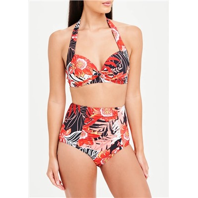 Soon Floral Palm High Waist Bikini Bottoms