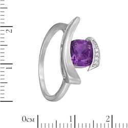 Кольцо 'Око' с аметистом и фианитами ТГКС.836АМ