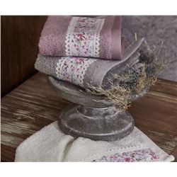 Махровые Полотенца с Вышивкой 30x50 см 3 шт/уп Bloomy Lila - EcoCotton