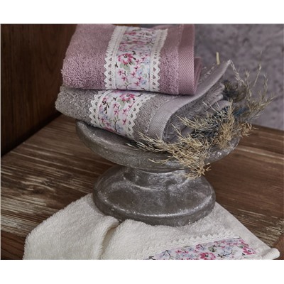 Махровые Полотенца с Вышивкой 30x50 см 3 шт/уп Bloomy Lila - EcoCotton