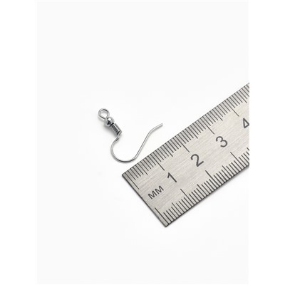 Швензы для сережек-крючки с бусиной (набор 5 пар), цвет серебро