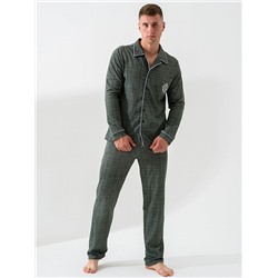 Мужская пижама "Вояж" (классическая) 1728-К / Зеленый
