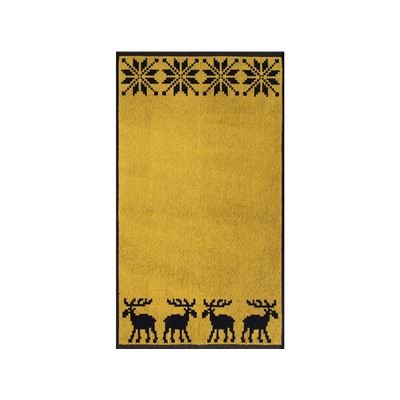 Полотенце махровое 6с103.412ж1 Расписные и олени(т.желтый) 50х90см