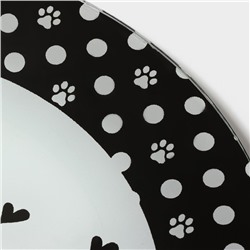 Тарелка Доляна «Котики», d=18 см, стекло, белая, чёрная