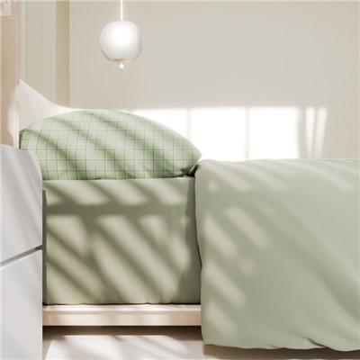 Постельное бельё Этель дуэт Green cage 150х215см-2 шт, 225х240см, 50х70±3 см-2 шт, новосатин