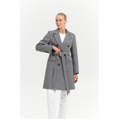 Пальто женское демисезонное 26897 (пепельный/ёлочка)