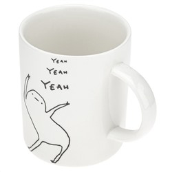 Кружка фарфоровая "Танцор" 370мл, д8,4см h10см, глянцевая глазурь, с деколью, цвет - белый, д/горла 8см, д/основания 7см, в подарочной коробке (Китай)