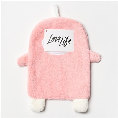 Полотенце для рук LoveLife "Пингвин", цв. розовый, 25х21 см, 100% пэ, микрофибра 280 г/м2