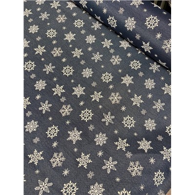 Снежинки синий фон Ткань 280 см 2107823