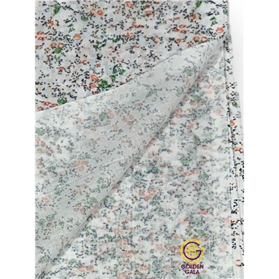 Палантин из хлопка и бамбука премиум Арт 2459/3 белый фон