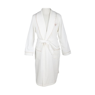 Халат Велюровый Мужской (M) Tuğsen Krem Bay Medium Bornoz- EcoCotton