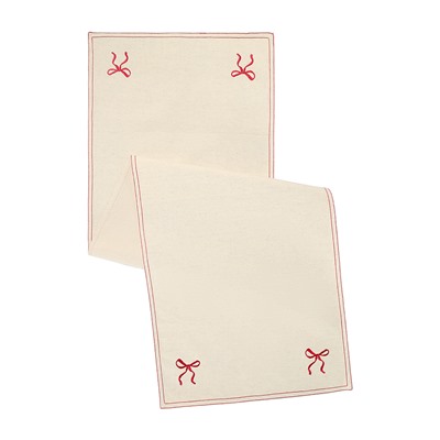 Дорожка на стол Fancy Bows бежевого цвета из коллекции Essential, 45x150 см