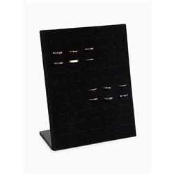 Подставка под кольца QF, 50 мест, флок, чёрная, 20×9.7×24 см