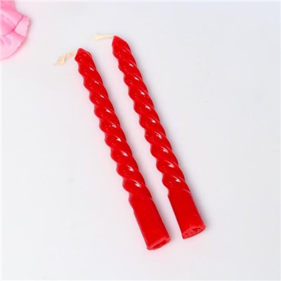 Набор свечей ароматических витых, 1.5×15 см, 2 шт., роза