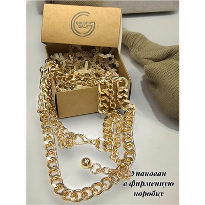 Пояс женский цепочка  универсальный цвет золото модель 7