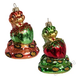 Змея с яблочком, асс. из 2-х (стекло) 7х7х10,5 см