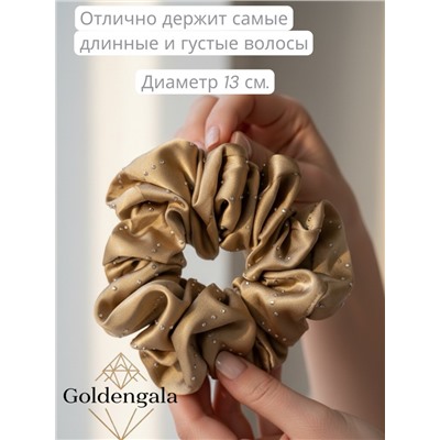 Резинка для волос объемная шелковая со стразами 5шт. Арт:Р2/004