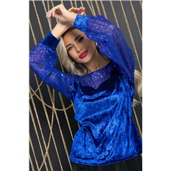 Блуза Жизель (синяя) Б11860