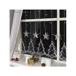 Гирлянда «Бахрома» 2.4×0.9 м с насадками «Ёлки», IP20, прозрачная нить, 138 LED, свечение мульти, 8 режимов, 220 В