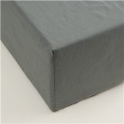 Простыня на резинке SL Home Cotton 140*200+30 см, цв.темно-зеленый, 100% жатый хлопок