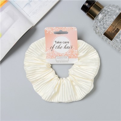 Резинка для волос «Орбита», жатка классика глянец, 12 см, молочная