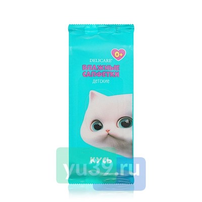 Delicare Салфетки влажные детские mini Котик Кусь, , 8 шт
