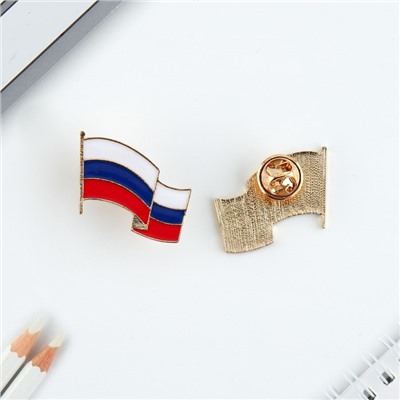Значок «Флаг Россия», 3×2.2 см