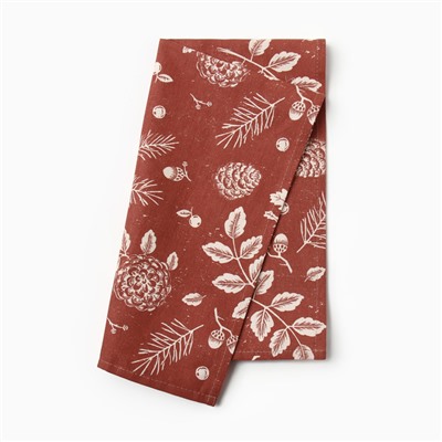 Полотенце новогоднее "Этель" "New Year's plants" 40х73 см, 100% хл, рогожка 186 г/м2