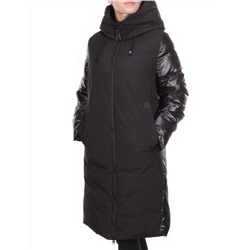 2235 BLACK Пальто женское зимнее AKIDSEFRS (200 гр. холлофайбера)