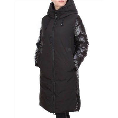 2235 BLACK Пальто женское зимнее AKIDSEFRS (200 гр. холлофайбера)