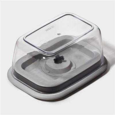 Контейнер для еды с вакуумным клапаном Доляна, пластик, 360 мл, 13.8×10×6.2 см, прозрачный