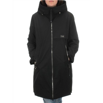 BM22839 BLACK Пальто демисезонное женское (100 гр. синтепон)