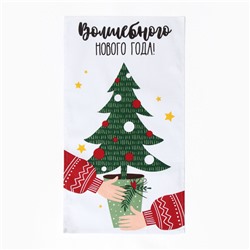 Набор новогодний кухонный новогодних полотенец Доляна «Тепло Нового года» 35х60 см-2 штуки, 100% хлопок, 160 г/м2
