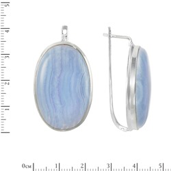 Серьги 'Софт' c агатом, родий ИАСК31118-37АГ5R6