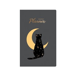 Планер недатированный, 32л., 135*210мм, на скобе MESHU "Black cat", матовая ламинация, золотая. фольга