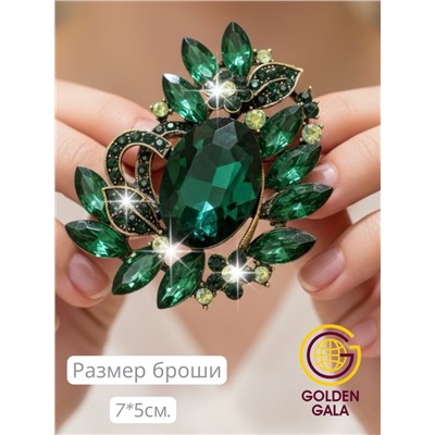 Брошь крупная с кристаллами БР4/3 модель 3