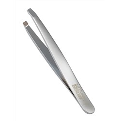 Mertz Пинцет косметический для коррекции бровей скошенный / 224-D, серебристый, 7,3 см