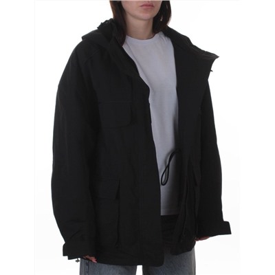 3101 BLACK Куртка демисезонная женская (100 гр. холлофайбер)
