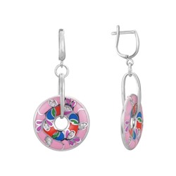Серьги с эмалью и фианитами ТДСП.488ЭМ1.45-1