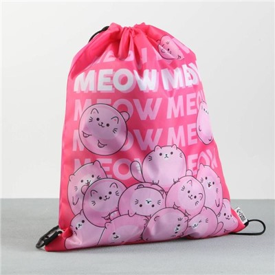Мешок для обуви MEOW болоньевый, размер 43×33 см