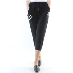 Z849 BLACK Бриджи спортивные женские (40% вискоза, 35% акрил, 15 хлопок, 10% эластан)